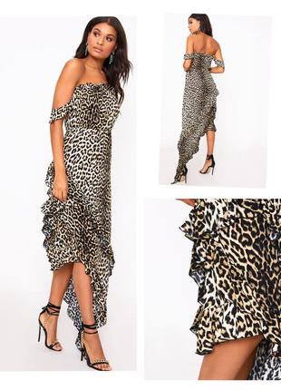 100% натуральне розкішне плаття леопардовий принт якість!!!