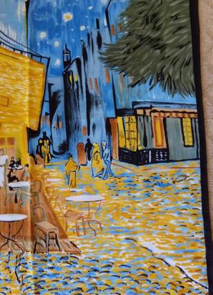 Платок с принтом картины ван гога "ночная терраса кафе", 52 х 503 фото