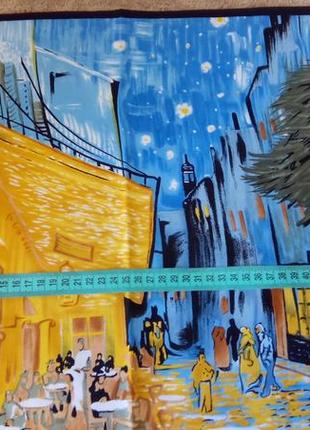 Платок с принтом картины ван гога "ночная терраса кафе", 52 х 507 фото