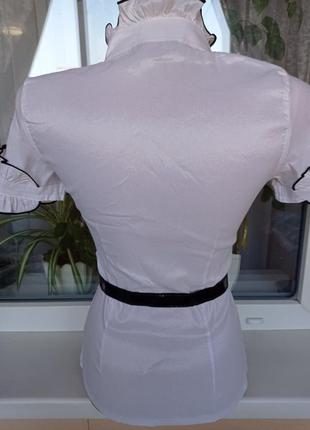 Белая блуза блузка из жабо. блузка белого цвета.