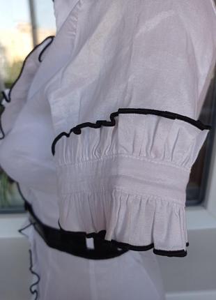 Белая блуза блузка из жабо. блузка белого цвета.