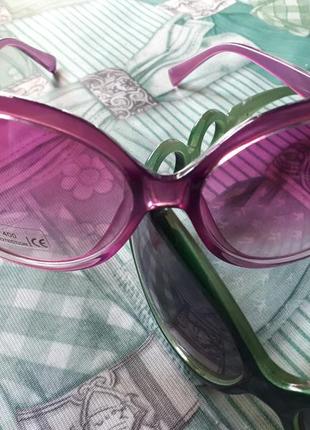 Винтажные очки солнцезащитные лиловая и зелёная оправа.3 фото