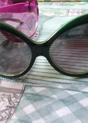 Винтажные очки солнцезащитные лиловая и зелёная оправа.4 фото