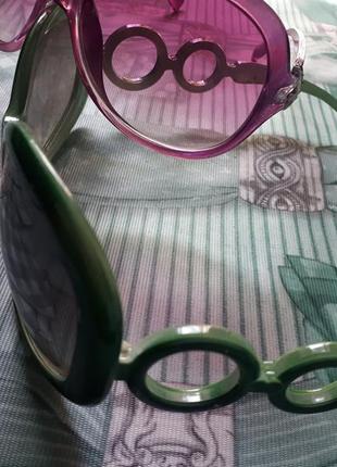 Винтажные очки солнцезащитные лиловая и зелёная оправа.5 фото