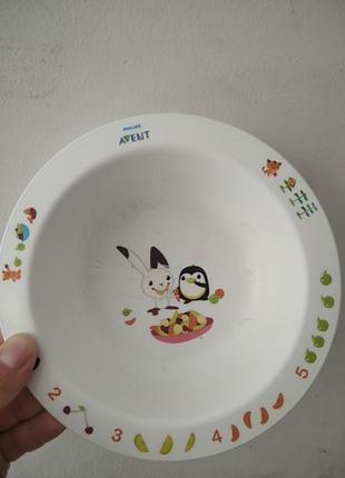 Avent пластиковая тарелка для малышей1 фото