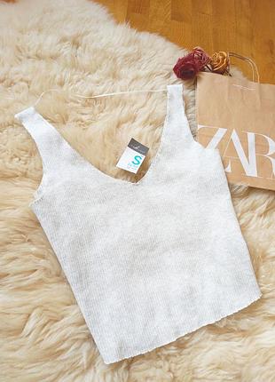 Кроп топ в рубчик zara, майка в рубчик топ zara, футболка zara, h&m