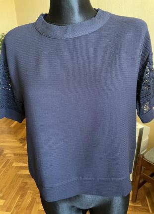Темно-синяя блуза zara, m1 фото