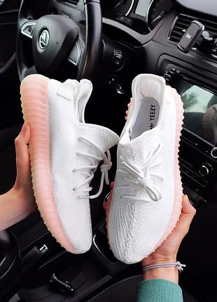 Жіночі літні білі кросівки adidas yeezy boost 350 v2🆕 адидас изи буст 350