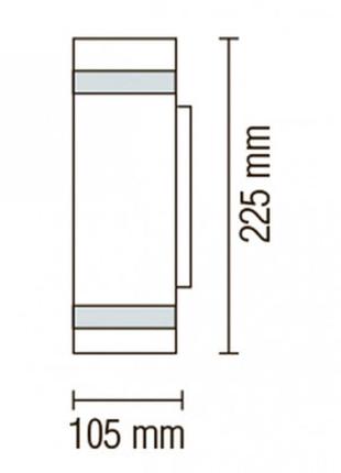 "gardenya-4" уличный настенный фасадный светильник 2xgu10(без лампы), матовый хром (075-010-0004-011)2 фото