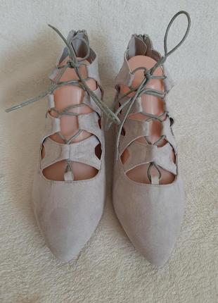 Легкие туфли , балетки со шнуровкой фирмы bonprix р.41 стелька 26,5 см1 фото