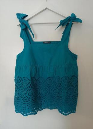 Свободный топ блуза прошва с завязками на плечах