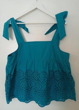 Свободный топ блуза прошва с завязками на плечах