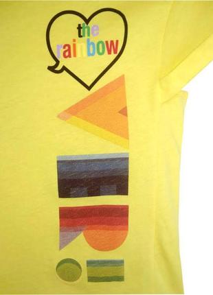 Стильная желтая футболка на девочек 6 - 14 лет, benetton3 фото