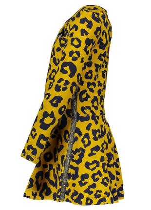 Платье для девочки le chic желтая охра леопард  98-104 см, 3-4 г3 фото