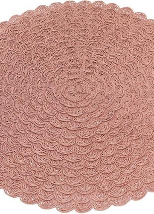 Набір 6 сервірувальних килимків "margrese в'язана серветка" 38см, попіл троянди (подтарельники)