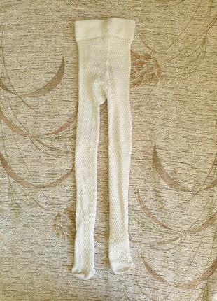 Брендові, теплі, нарядні білі колготки 86/92