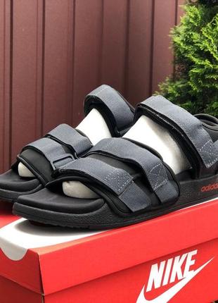 Сандалии мужские adidas adilette sandals серые с черным / smb ✔️2 фото