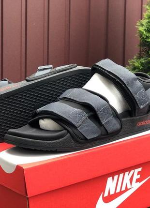 Сандалии мужские adidas adilette sandals серые с черным / smb ✔️4 фото