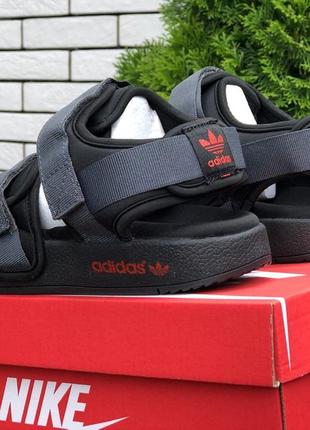 Сандалии мужские adidas adilette sandals серые с черным / smb ✔️3 фото