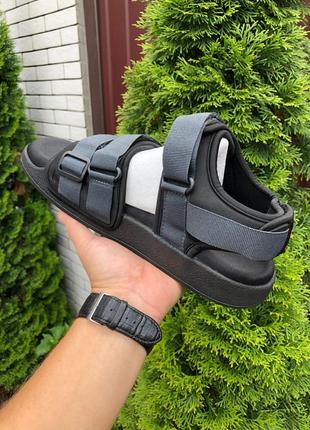 Сандалии мужские adidas adilette sandals серые с черным / smb ✔️6 фото