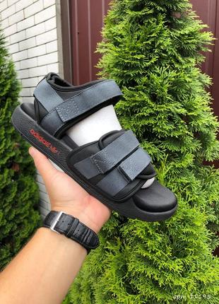 Сандалії чоловічі adidas adilette sandals сірі з чорним / smb ✔️