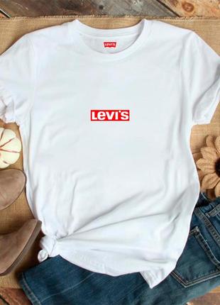 Жіноча футболка levis левіс біла чорна женская футболка levis левис белая чёрная3 фото