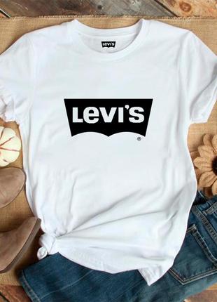 Жіноча футболка levis левіс біла чорна женская футболка levis левис белая чёрная5 фото