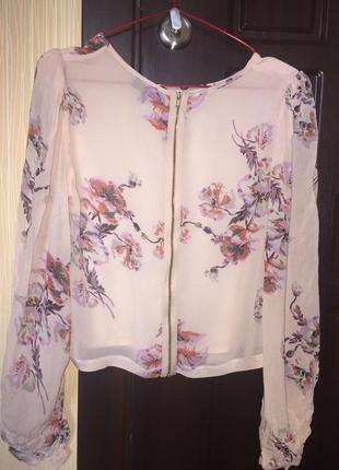 Шикарный, нарядный топ, блуза в цветочный принт2 фото