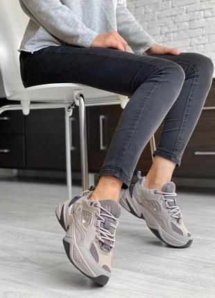 Nike m2k tekno asphalt grey круті жіночі кросівки найк натуральна шкіра сірі брендовые жіночі сірі класні кросівки демисезон натуральна шкіра7 фото