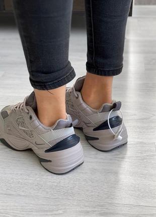Nike m2k tekno asphalt grey круті жіночі кросівки найк натуральна шкіра сірі брендовые жіночі сірі класні кросівки демисезон натуральна шкіра8 фото