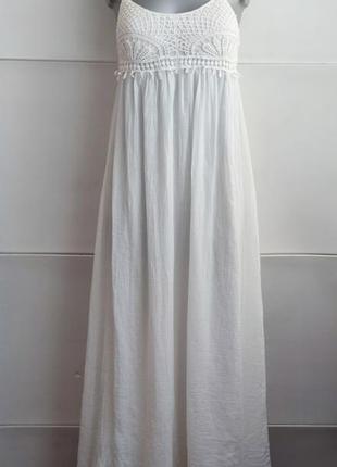 Літня сукня -сарафан amisu білого кольору з мереживом