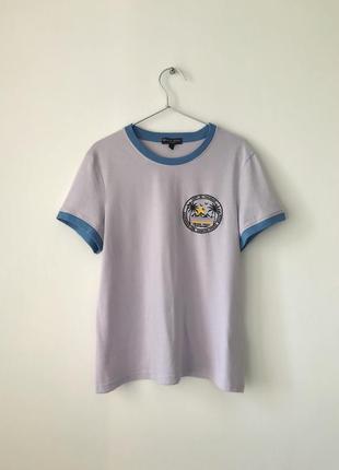 Бавовняна лілова футболка lost in paradise хлопковая лиловая сиреневая футболка с вышивкой патчем