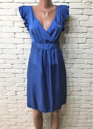 Женственное синее платье из вискозы