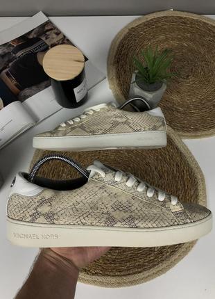 Кросівки снікерси michael kors irving snake-embossed low-top sneaker оригінал під зміїну шкіру