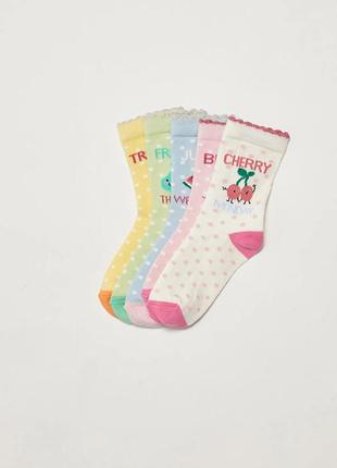 7 - 8 лет 30 - 32 размер новые фирменные яркие носки для девочки с узором набор 5 пар lc waikiki2 фото