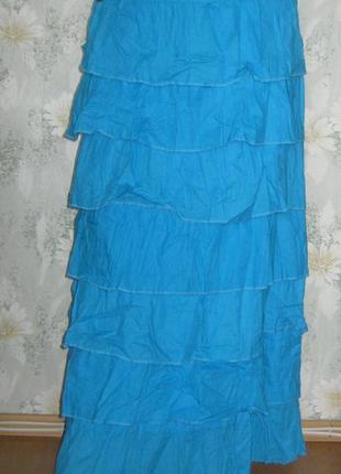 Юбка женская летняя макси в пол, юбка с рюшами, р. м-хl, украина3 фото