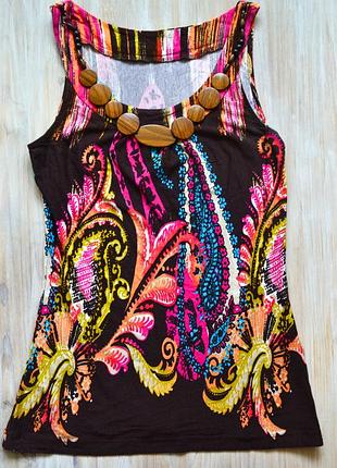 Вискозный топ\майка пейсли bonprix р.s
