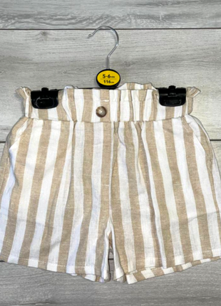Льняные шорты с завышенной талией на размер на девочку 5-6 лет рост 116см primark.3 фото