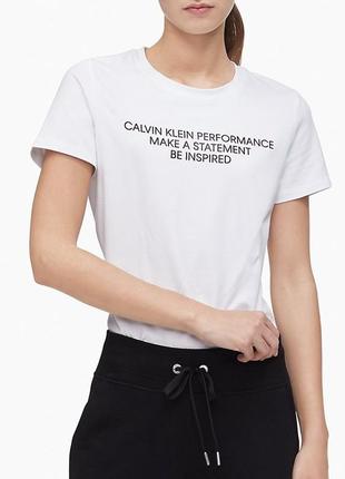 Белая футболка calvin klein performance кельвин кляйн кельвін кляйн