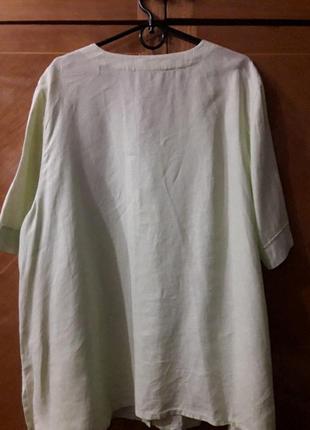Стильная  100% лен  натуральная блуза  от  by ulla popken selection7 фото