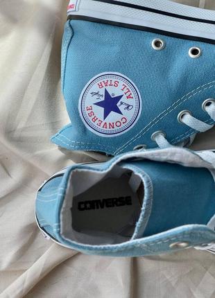 Converse chuck taylor all star hi blue яскраві жіночі високі кеди конверс блакитні женские высокие голубые яркие кеды на весну лето9 фото