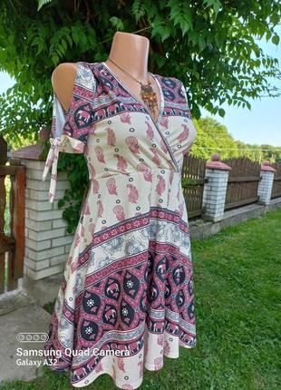 Оригінальна сукня в етно стилі з принтом amy elephant5 фото