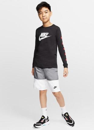 Хлопок лонгслив nike b nsw tee ls futura