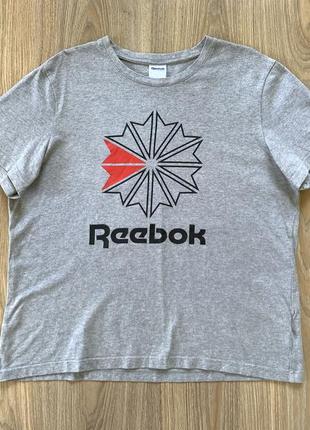 Чоловіча бавовняна футболка з принтом логотипом reebok2 фото