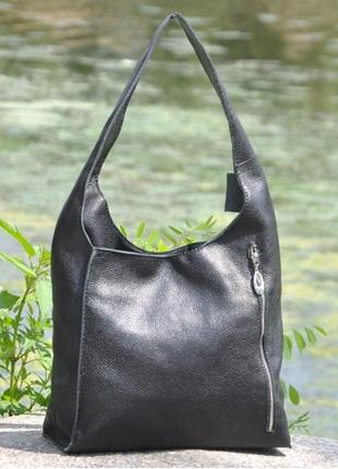 Стильна чорна шкіряна сумка на плече, кольори в асортименті5 фото