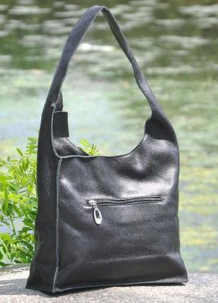 Стильна чорна шкіряна сумка на плече, кольори в асортименті4 фото