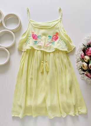 Новий лимонний сарафан з вишивкою артикул: 11711