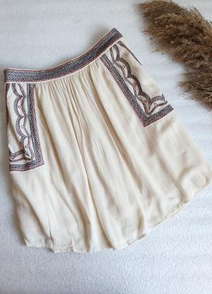 ✨класна ,натуральна юбка із вишивкою на підкладі ✨2 фото