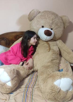 Плюшевий ведмедик веня 200 см кавовий