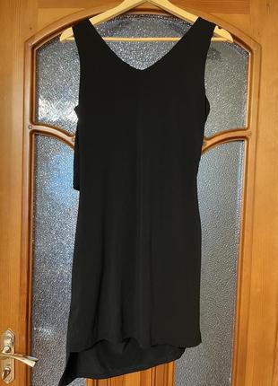 Плаття стрейч чорне з шикарним декольте, розмір м-l2 фото